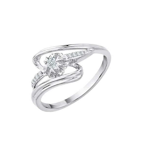 KATARINA Diamond Engagement Ring in Sterling Silver (1/10 cttw, I-J, I1-I2) (Size-8)