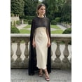 thumbnail image 3 of Mialoley Cape Longue Transparente pour Femmes, Mode, Col Ras du Cou, Couleur Unie/imprimé à Pois, Poncho Châle de Couverture, 3 of 9