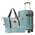 thumbnail image 2 of imerelez Luggage Sets 3 Piece Carry on Luggage 22x14x9 Airline Approved, Lightweight Hardshell ABS Suitcases with Wheels, 20 inch, Blue, 2 of 8