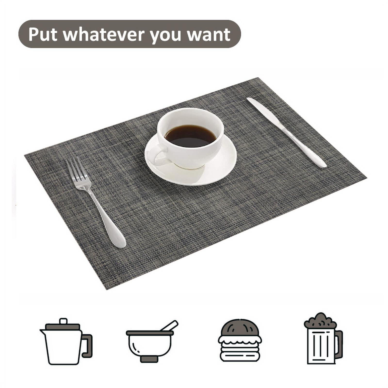 Howarmer Placemats, Washable Woven Vinyl Placemats, HeatResistant