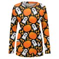 thumbnail image 4 of Blusa suelta informal de manga larga con cuello redondo y bolsillo para mujer, Tops estampados de Halloween Fridja  fjkfkj95, 4 of 5