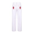 thumbnail image 2 of Reduce Price！VALSEEL Womens Jeans Plus Size Women Pants,Women's Jeans Fashion Middle-Waisted Straight Pocket Hole Long Pants,Flash Picks/White Xl, 2 of 7