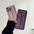 thumbnail image 3 of for iPhone Case Cute 3D Weave Plated Design Soft TPU Silicone Camera Screen Protect Bumper for Women Girls Slim Reinforced Shockproof (Shiny Purple,iPhone 11), 3 of 14