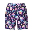 thumbnail image 4 of Lsque Mens Swim Trunks mushroom colorful Skull star Pattern - Bathing Suit Compression Liner - Beach Swim Shorts Swimwear - (S-3XL) - Stretch Quick Dry -XX-Large, 4 of 9