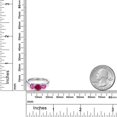 thumbnail image 6 of Gem Stone King 925 Sterling Silver Red Created Ruby and Pink Created Sapphire Engagement Ring for Women | 2.10 Cttw | Round 6MM | Gemstone July Birthstone | Size 8, 6 of 6