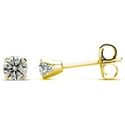 SuperJeweler Diamond Stud Earrings for Women, 1/4ct Diamond Jewelry in 14 Karat Yellow Gold, Classic Diamond Earrings for Women