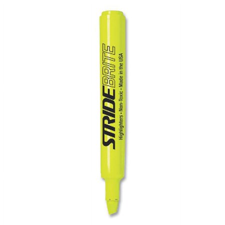 UPC: 0044378420053 | Stride StrideBrite Tank Highlighter  Fluorescent Yellow Ink  Chisel Tip  Yellow Barrel  12/Box