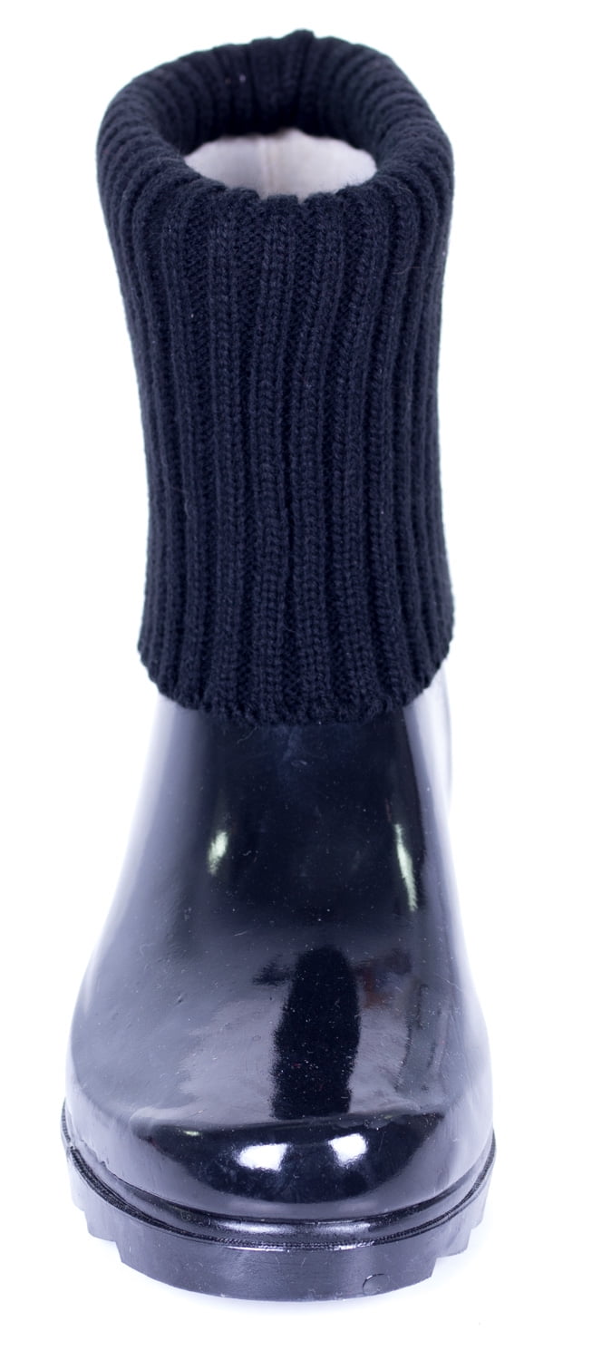 Forever Young Women's Ankle Length Mock-Sock Rain Boot