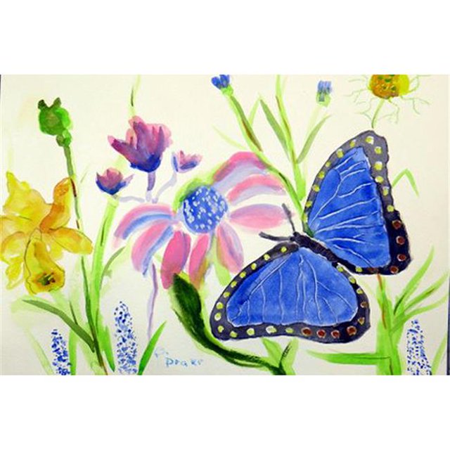 Betsy Drake DM349 Tapis de Porte Bleu Morpho, Petit