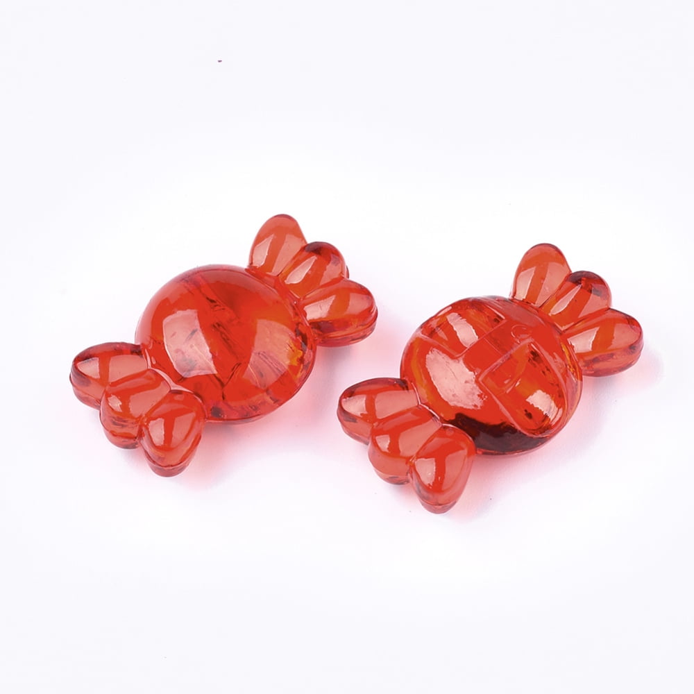 500g Transparent Acrylic Shank Buttons Candy Mixed Color 17x29.5x10.5mm Hole: 2.5mm about 197pcs/500g