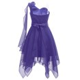 thumbnail image 2 of YUUMIN Kids Flower Girls One Shoulder Dress Irregular Wedding Pageant Dresses Evening Party Prom Ball Purple 8, 2 of 5
