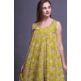 thumbnail image 2 of Bimba Chemises de Nuit en Coton Jaune à Feuilles Florales et Roses Imprimées pour Femmes, Robe Sans Manches, Tenue de Nuit, Robe Maxi, Moyen, 2 of 6
