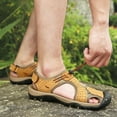 thumbnail image 5 of New Summer Men Sandals Leather Hiking Shoes Anti-slip Slippers Closed Toe Beach, 5 of 5