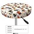 thumbnail image 5 of Bar Stool Covers Round, Roosters And Chickens Bar Stool Cushion Covers Seat Cushion With Elastic Bands, Chairs Covers For Kitchen Dining Room 12-14 Inch, 5 of 7