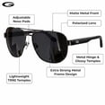 thumbnail image 5 of grinderPUNCH Polarized Aviator Sunglasses Men Women Retro Vintage Square Pilot Sun Glasses UV400 Protection - Deep Black, 5 of 9