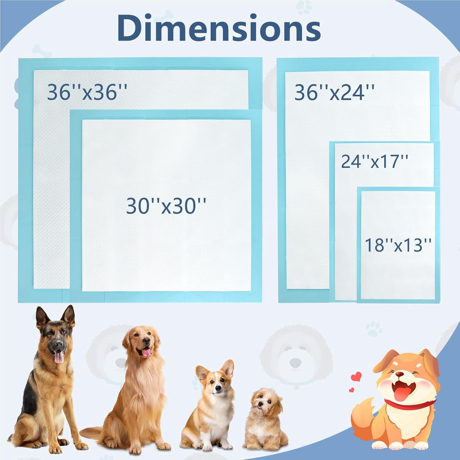 Dog Pee Pads 300 Count, 24" x 17" Puppy Training Pads for Small Dogs, Super Absorbent Leak-Proof Disposable Potty Pads for House Training, Indoor & Outdoor Use