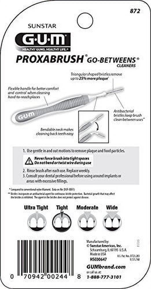 GUM Go-Betweens Tight Proxabrush Cleaners Interdental Brushes - 10 Pack -  KleenTeeth