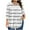 White, variant on Scyoekwg Plus Size 3/4 Sleeve Tops for Women Crew Neck Three Quarter Sleeves Tunic Shirt Striped Print Lightweight Ladies Blouses Trendy Casual Comfy Loose Blouses (Army Green,XXXL)