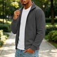 thumbnail image 5 of TRUNZI Men's Zip Up Jackets Long Sleeves Stand Collar Casual Daily Outdoor Lightweight Jackets with Pockets,Dark Gray,Size L, 5 of 9