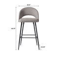 thumbnail image 5 of Walker Edison Set of 2 Modern Bar-Height Upholstered Barstools, Mushroom, 5 of 14