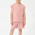 thumbnail image 2 of WAVSUF Boys Knitted Outfit Sets Sleeveless Tank Tops and Shorts Kids Summer Active Casual Clothes 2 Piece Pink Size 7, 2 of 7
