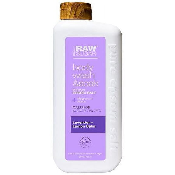Raw Sugar Epsom Body Wash Bath Soak - Lavender and Lemon Balm - 25 fl oz