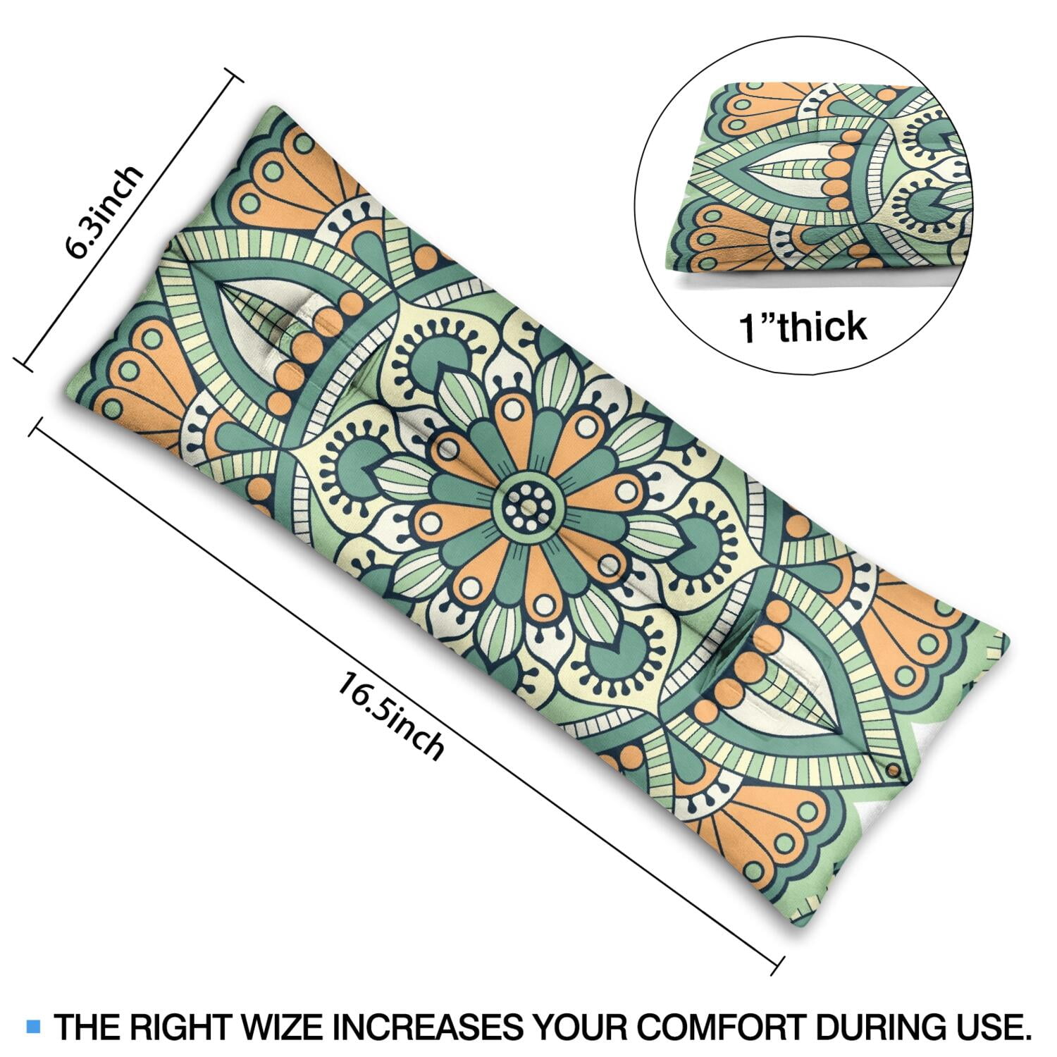Ethnic Inspired Symmetrical Mandala Seatbelt Pillow - Plush Mastectomy Cushion for Car - Post Surgery Recovery Pillow with Sacred Symbolic Art