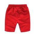 thumbnail image 2 of Toddler Little Kids Big Boys Jogger Knit Shorts with Pocket 2-12T,Red, 2 of 6