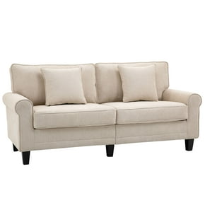 Walmart Renwick 56.5'' W Modern Upholstered Sofa Couch with 2 Pillows, Light Gray
