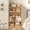 engineered wood color, variant on Zenira 5-Shelf Multi-Functional Modern Wood Bookcase with Curved Design, Dust-Proof Baffle, and Sturdy Construction for Home Office,Brown