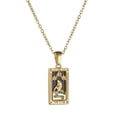 thumbnail image 1 of Collar cuadrado de aceite con gotas de diamantes y oro galvanizado vintage para mujer, acero inoxidable, moda, 1 of 6
