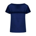 thumbnail image 4 of AXXD Basic Summer Shirts for Women 2024 Casual Solid Color Short-Sleeved Crew-Neck Top, 4 of 6