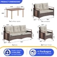 thumbnail image 5 of NestNook 5-Piece Outdoor Conversation Set with 2 Fixed Chairs , Loveseat,3-Seat Sofa and Aluminum Coffee Table for Porch, Deck, Backyard, 5 of 9