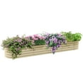 thumbnail image 3 of Outsunny Galvanized Raised Garden Bed Kit, Metal Planter Box with Safety Edging, 94.5" x 24.5" x 11.75", Cream, 3 of 10
