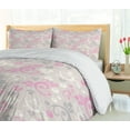 thumbnail image 5 of Ambesonne Abstract Duvet Cover Sets, Curvy Twigs with Blossoms, 2-Queen, Pale Tan Pale Pink, 5 of 7