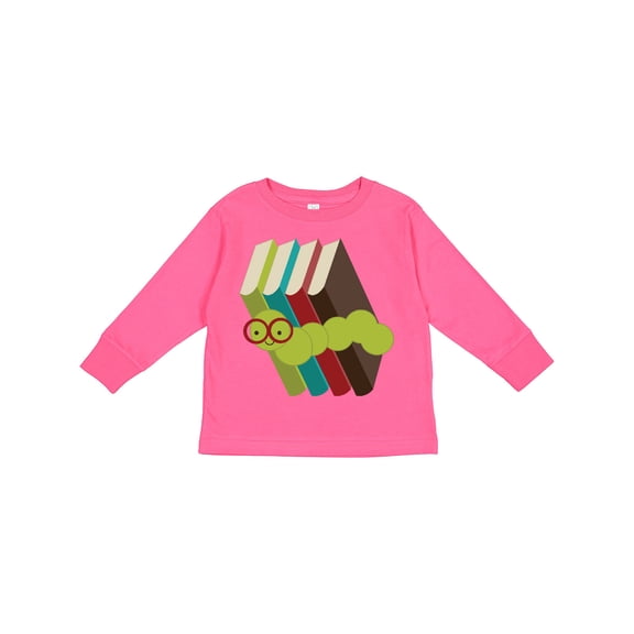 Inktastic Bookworm Books Reading Boys or Girls Long Sleeve Toddler T-Shirt