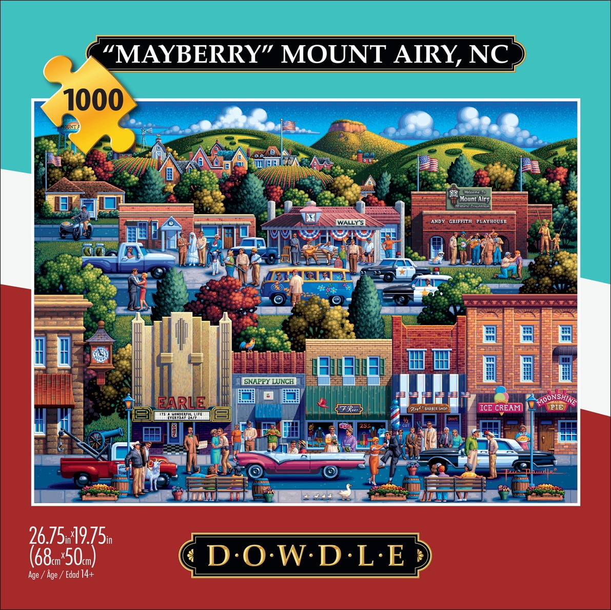 Buffalo Games 1000-Piece Mount Airy, NC Mayberry Interlocking Jigsaw Puzzle for Adults Ages 14+