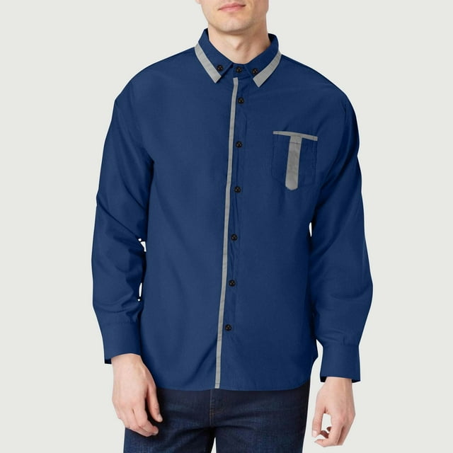 Timegard Mens Shirts Fall Button down Long Sleeve Shirts Drop Shoulder Work Business Casual Loose Tops