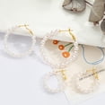 thumbnail image 4 of VEEDOFA Pearl Hoop Earrings for Women, 14K Gold Plated 925 Sterling Silver, 5mm Thick, 20/30mm, 4 of 7