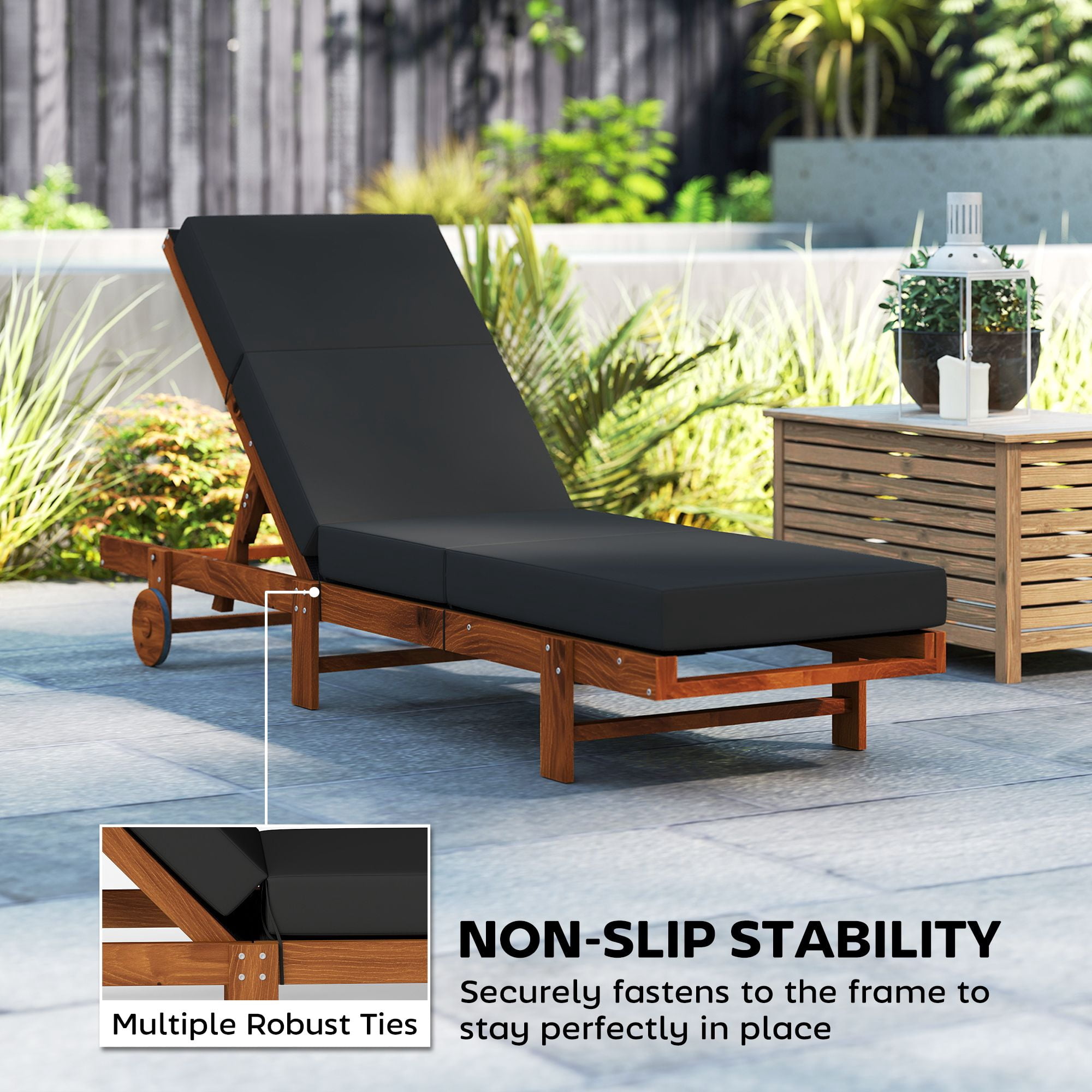 Alvantor Chaise Lounge Cushion 4" Lounge Chair Cushion for Outdoor 21" x 72 ",Gray