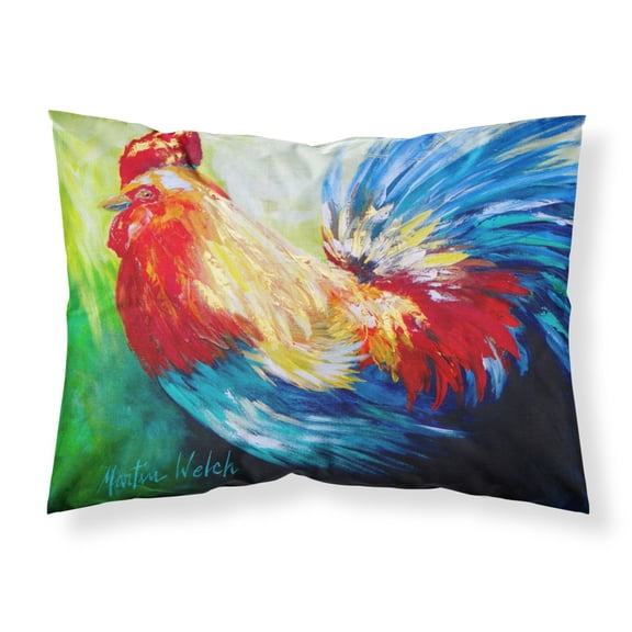 Carolines Treasures MW1085PILLOWCASE Bird - Rooster Chief Big Feathers Fabric Standard Pillowcase Standard multicolor