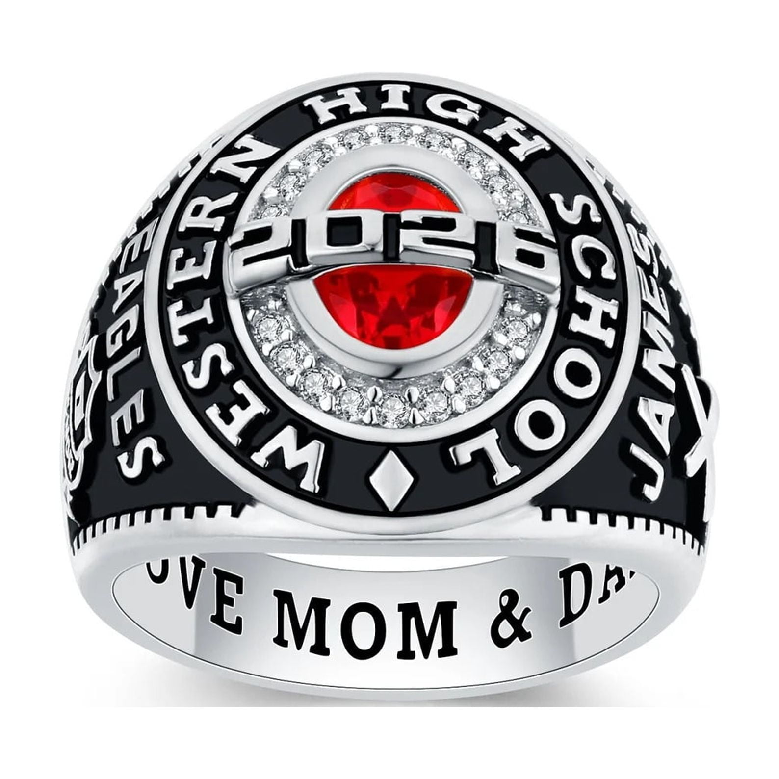 Customized Oval Cut Men's Class Ring – Privilege Collection