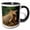 Black/White, variant on 3drose, Caribbean, Costa Rica. Profile of Green Iguana., 11oz Two-tone Green Mug