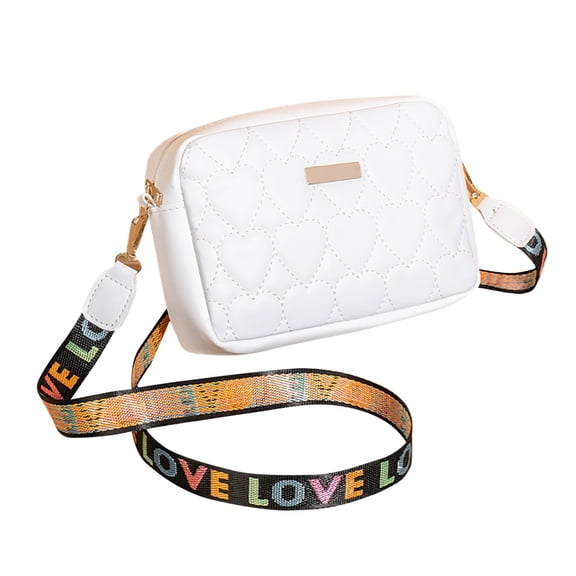 MUSOIE Quilted Crossbody Bags for Women Love Heart Purses Lightweight PU Leather Shoulder Handbag