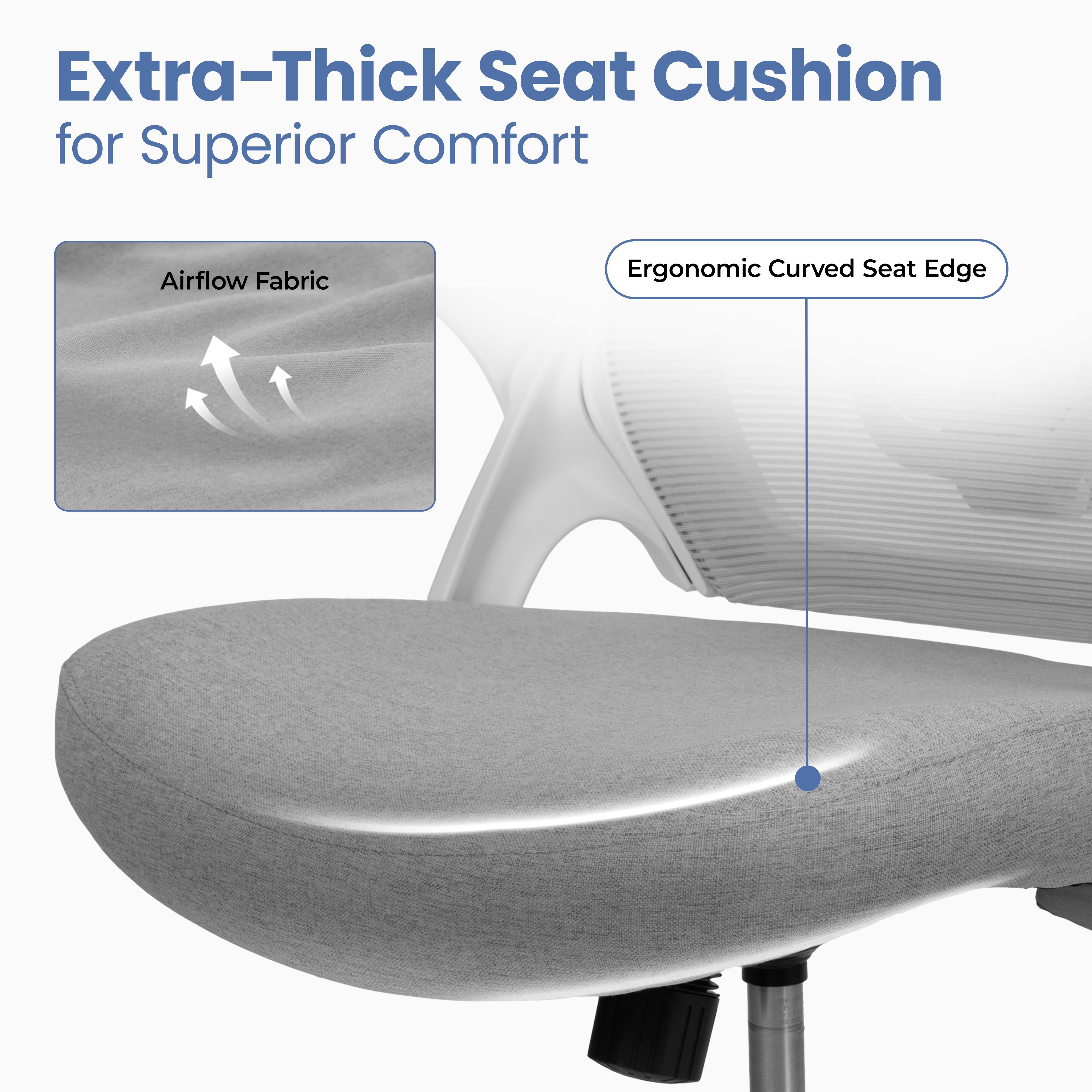 CELTOSS Ergonomic Office Chair, High Back Flip-Up Armrests Design, Adjustable Mesh Headrest and Lumbar Support, Gray
