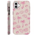 thumbnail image 1 of Funda de teléfono DAIZAG para iPhone 16, conchas rosas, palmeras, 1 of 7