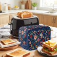thumbnail image 3 of Navy Blue Floral Toaster Cover 2 Slice, Spring Farmhouse Botanical Flowers Vintage Dustproof Bakeware Oven Protector with Top Hook, Waterproof Small Kitchen Appliance Toasters Dust Cover, 12"x7.5"x8", 3 of 9