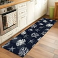 thumbnail image 3 of Seaweed Starfish Shell Washable Runner Rugs 2'x6', Coral Marine Life Navy Blue Low Pile Throw Entryway Rug Non-Slip Sturdy Edge Binding Carpet for Indoor Bedside Entrance Bedside, 3 of 9