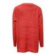 thumbnail image 4 of Fiaer Chunky Knit Sweaters for Women Oversized Crew Neck Loose Fit Solid Color Casual Trendy Long Sleeve Cable Knit Tops Red M, 4 of 4