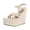 Beige, variant on HEWUQI Wedges Sandals for Women Platform Espadrilles Open Toe Strappy Slingback High Heels Summer Wedding Prom Work Beach Dress Shoes Red Size 6.5